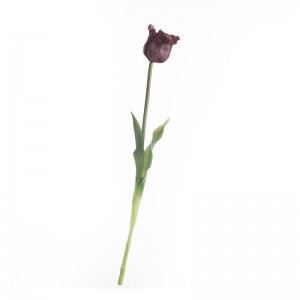 MW18513 Tulipa oberta de tacte real artificial de longitud única 44 cm Decoració de casament de nou disseny