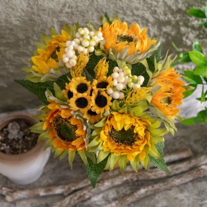 GF13396 dekorasyon sa balay Sunflower Bouquet Nindot nga pagkahan-ay artipisyal nga bulak