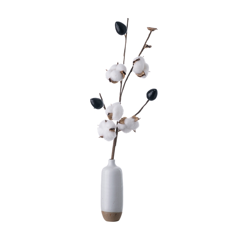 MW61182 Natural Five Heads Cotton Branches/Stems For Home Supermarket Hotel Decoration