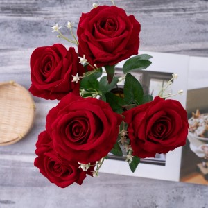 CL86504 Kënschtlech Blummen Bouquet Rose Hot verkafen Garden Hochzäit Dekoratioun