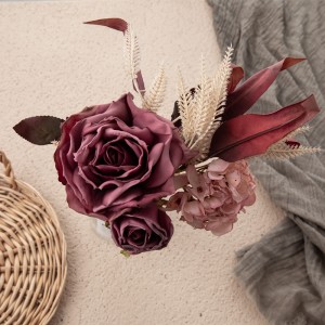 DY1-4371 Umelé kvetinové kytice Rose Factory priamy predaj svadobné dodávky
