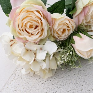 DY1-4473 कृत्रिम फुलांचा पुष्पगुच्छ गुलाब उच्च दर्जाची रेशीम फुले