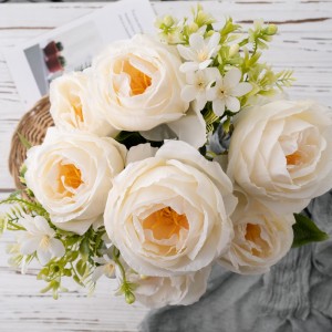 DY1-4974 Ramo de flores artificiales Rosa Flor decorativa al por mayor
