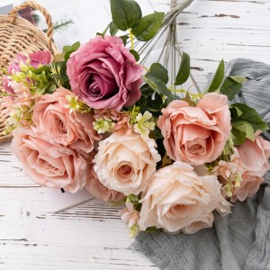 DY1-4989 Bouquet di fiori artificiali Rose Decorazione di matrimoniu di alta qualità