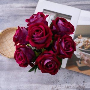 CL86501 Dirbtinių gėlių puokštė rožė Aukštos kokybės gėlių sienos fonas