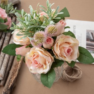 DY1-5651 Bouquet de fleurs artificielles Rose décoration de mariage populaire