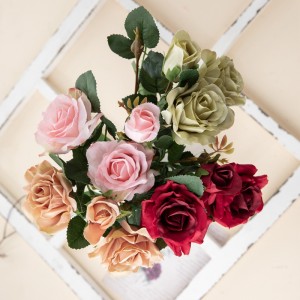 DY1-5718 Rosa de flores artificiales Fondo de parede de flores de alta calidade