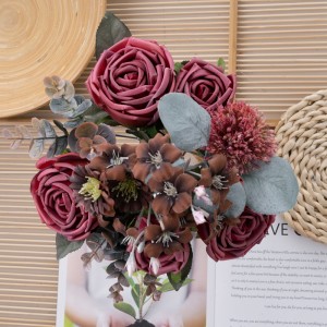 DY1-6414 Ram de flors artificials Rosa Flor decorativa d'alta qualitat