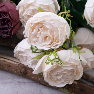 MW07505 Ramo de flores artificiales peonía decoración realista de boda de jardín