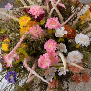 DY1-6402 Букет од вештачко цвеќе хризантема Жешка продажна цветна заднина на ѕидот