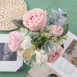 DY1-6570 Artificial Flower Bouquet Rose Hot Selling Garden Wedding Dekorasyon