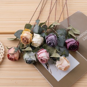 MW55732 Hoa nhân tạo bán buôn hoa hồng trung tâm đám cưới