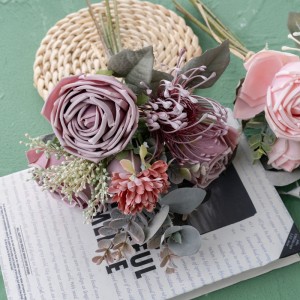DY1-6570 Kunstig blomsterbuket Rose Hot Selling Have Bryllupsdekoration