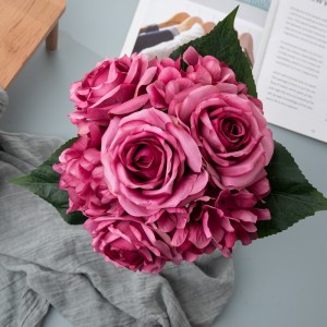CL04514 Künstlicher Blumenstrauß Rose, heiß verkaufte Hochzeitsdekoration