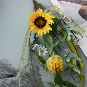 DY1-2026 Artipisyal nga Bulak nga Bouquet Sunflower Hot Selling Dekorasyon Bulak