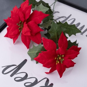 DY1-2656 Dirbtinė gėlė Kalėdų gėlė Aukštos kokybės šventiniai papuošimai