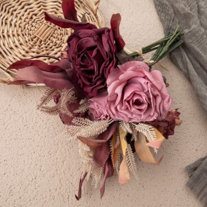 DY1-4371 Букет искусственных цветов Роза Прямая продажа с фабрики Свадебные поставки
