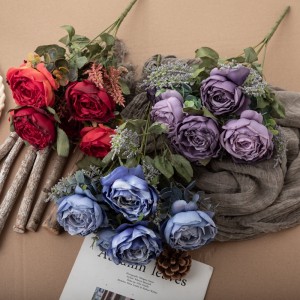 دسته گل مصنوعی DY1-4539 گل رز با کیفیت بالا در مرکز عروسی