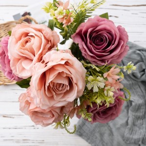 DY1-4989 Bouquet Flower Artificial Rose Decoration Wedding High quality