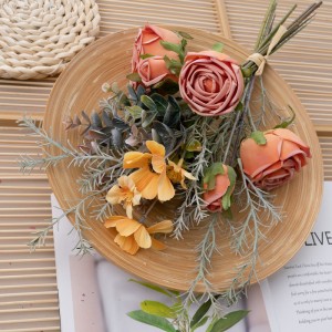 ДИ1-6413 Вештачки цветни букет ружа Нови дизајн баштенска свадбена декорација