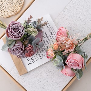 DY1-6623 Künstlicher Blumenstrauß Rose Günstige Hochzeitsdekoration