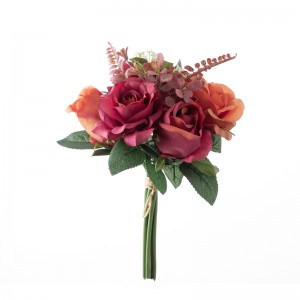 DY1-3318 Künstlicher Blumenstrauß Rose, realistischer Blumenwandhintergrund