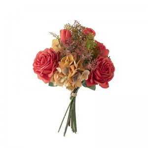DY1-4048 Bouquet flè atifisyèl Rose an gwo dekoratif flè