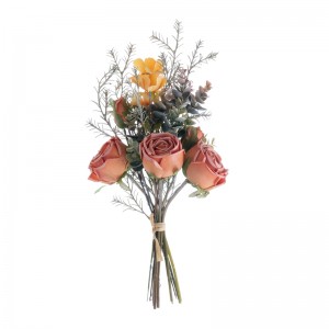 DY1-6413 Dirbtinių gėlių puokštė rožė Naujo dizaino sodo vestuvių dekoravimas
