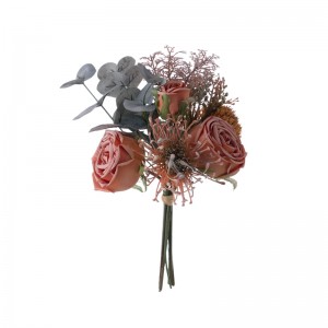 DY1-6621 مصنوعی پھولوں کا گلدستہ گلاب حقیقت پسندانہ آرائشی پھول