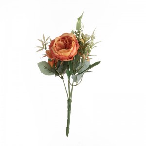 MW55704 Artipisyal nga Bulak nga Bouquet Rose Hot Selling Garden Wedding Dekorasyon
