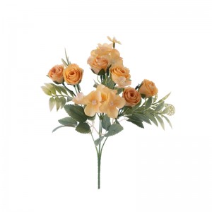 MW55743 Artificial Flower Bouquet Rose Ezigbo agbamakwụkwọ ihe ndozi