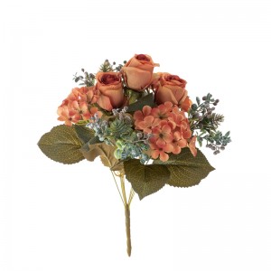 CL04513 Букет од вештачко цвеќе роза Популарни украсни цвеќиња и растенија