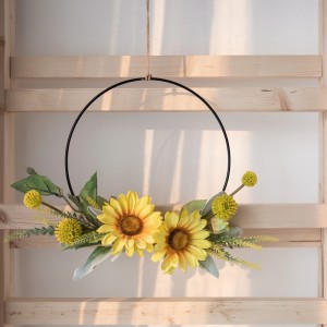 CF01124 Artificial Sunflower Thorn Ball Wreath Wall Hanging New Design Decorative Flowers and Plants