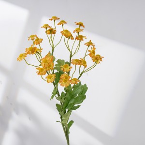 MW66001 තොග වශයෙන් 53cm සැබෑ පෙනුමැති රෙදිපිළි කහ Fauxing සැරසිලි Gerbera Daisy Silk Chrysanthemum මංගල සැරසිලි සඳහා