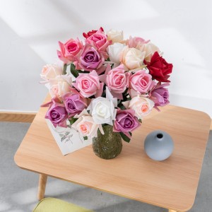 MW60005 Single Moisture Hand Artificial Fabric Flowers Different Colors Valentine’s Day Home Decoration Simulation Rose Real