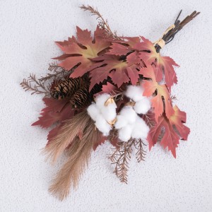 CF01199 Buquê de algodão artificial de folha de bordo Pampas, flores e plantas decorativas de venda quente