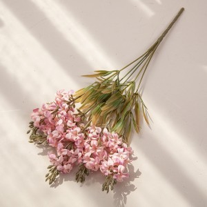 CL01001 Vendita calda Tessutu di fiori artificiali Mazzulu di giacinti à cinque teste per a decorazione di matrimoniu di festa in casa