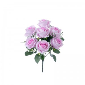CL86502 ດອກໄມ້ທຽມ Bouquet Rose ໂຮງງານຂາຍໂດຍກົງ ດອກໄມ້ຜ້າໄຫມ