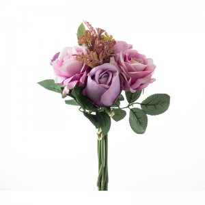 DY1-3318 Kunstig blomsterbuket Rose Realistisk blomstervægbaggrund