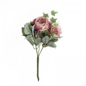 MW55704 Artificial Flower Bouquet Rose Hot Selling Garden Wedding Decoration
