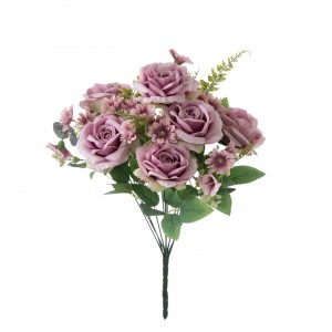 MW55729 Bouquet flè atifisyèl Rose New Design Wedding Supply