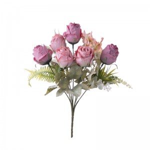 CL10504 Buket umjetnog cvijeća, ruža, popularno prodano ukrasno cvijeće i biljke
