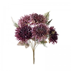 CL10508 Buqetë me lule artificiale Krizantemë Lule dekorative me cilësi të lartë