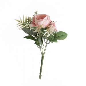 MW55704 Kënschtlech Blummen Bouquet Rose Hot verkafen Garden Hochzäit Dekoratioun