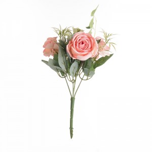 MW55705 कृत्रिम फुलांचा पुष्पगुच्छ गुलाब नवीन डिझाइन रेशीम फुले