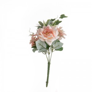MW55710 Buquê de flores artificiais rosa decoração de casamento realista