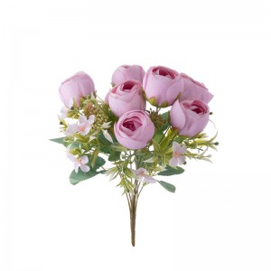 MW31513 Kënschtlech Blummen Bouquet Rose Factory Direkte Verkaf Gaart Hochzäit Dekoratioun