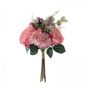 MW55749 Buquê de flores artificiais rosa decoração de casamento de jardim realista