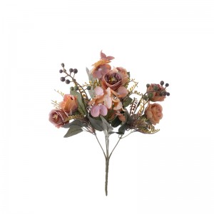 MW57513 Dirbtinių gėlių puokštė rožių didmeninė prekyba šventiniais papuošimais