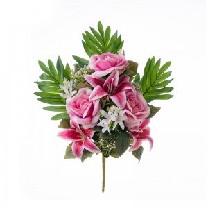 CL81502 Mākslīgo ziedu pušķis Liliju karsti pārdod dārza kāzu dekoru
